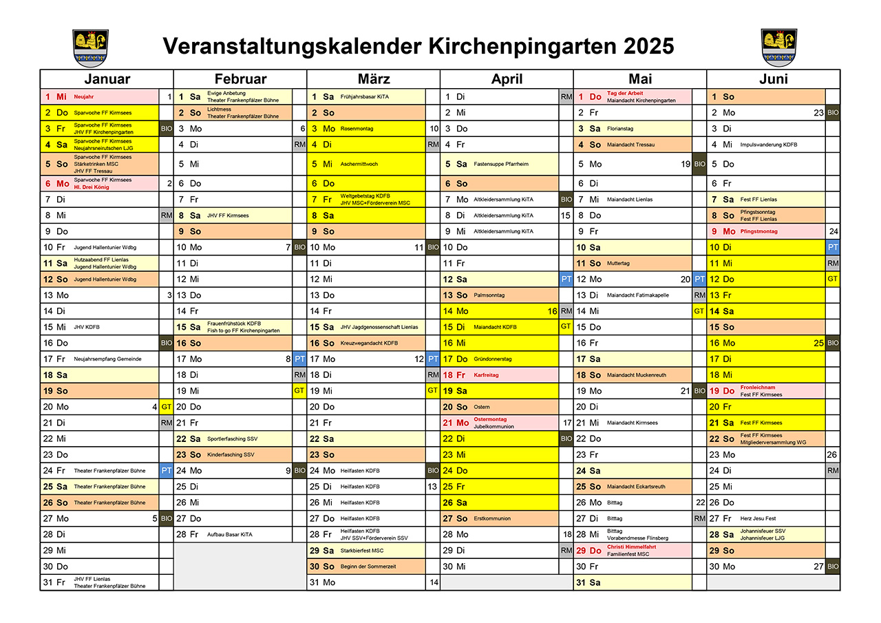 Veranstaltungskalender 2025