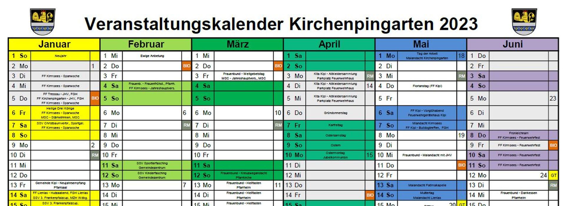 Veranstaltungskalender 2023