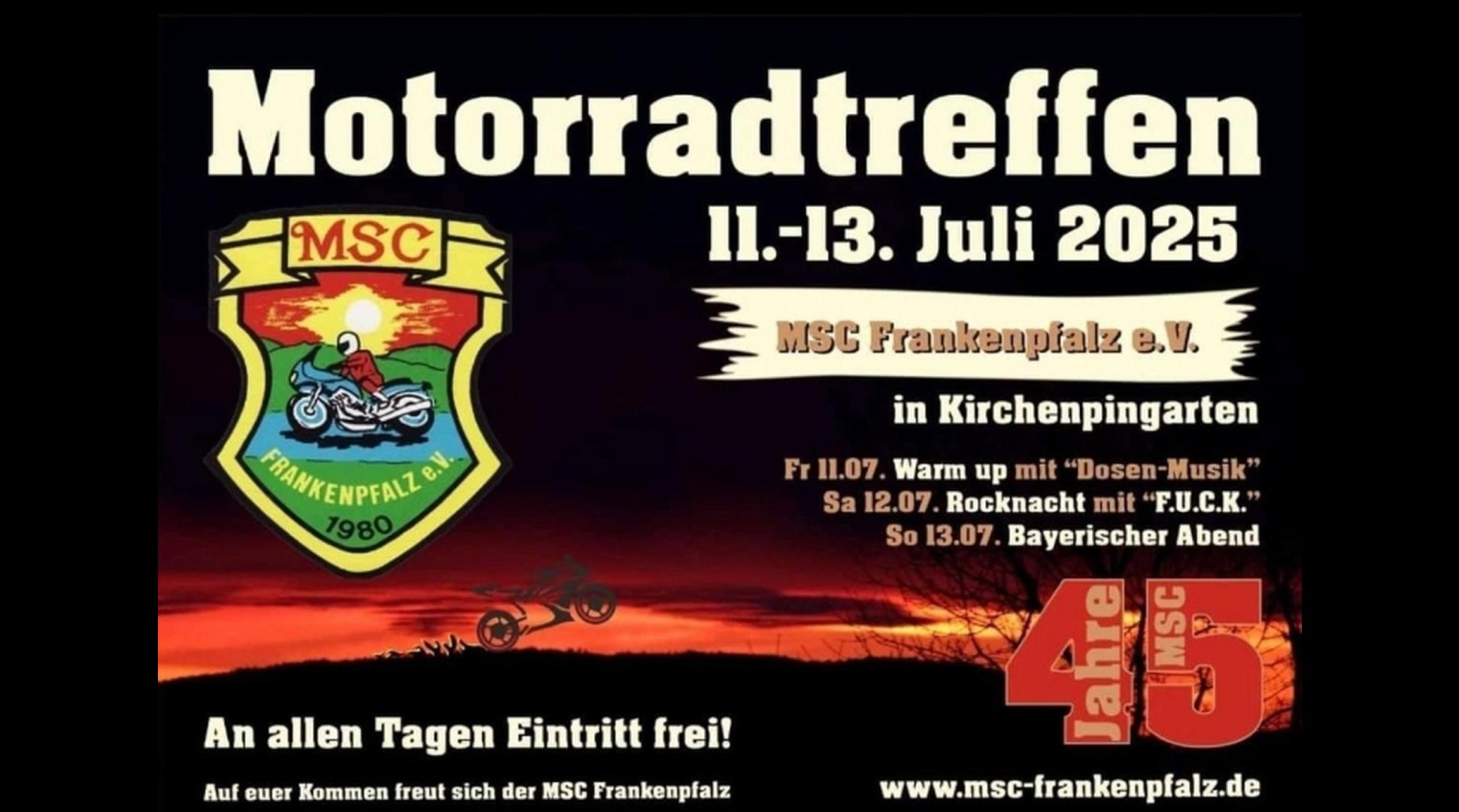 MSC Frankenpfalz - Motorradtreffen 2025